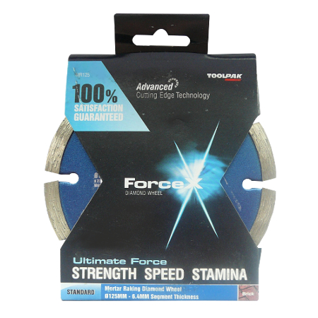 Force X 125mm x 22.23mm Mortar Raking Blade 6.4mm Segment